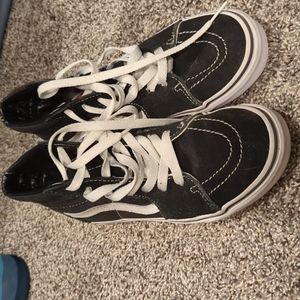 Girls Black Suede High Top Vans